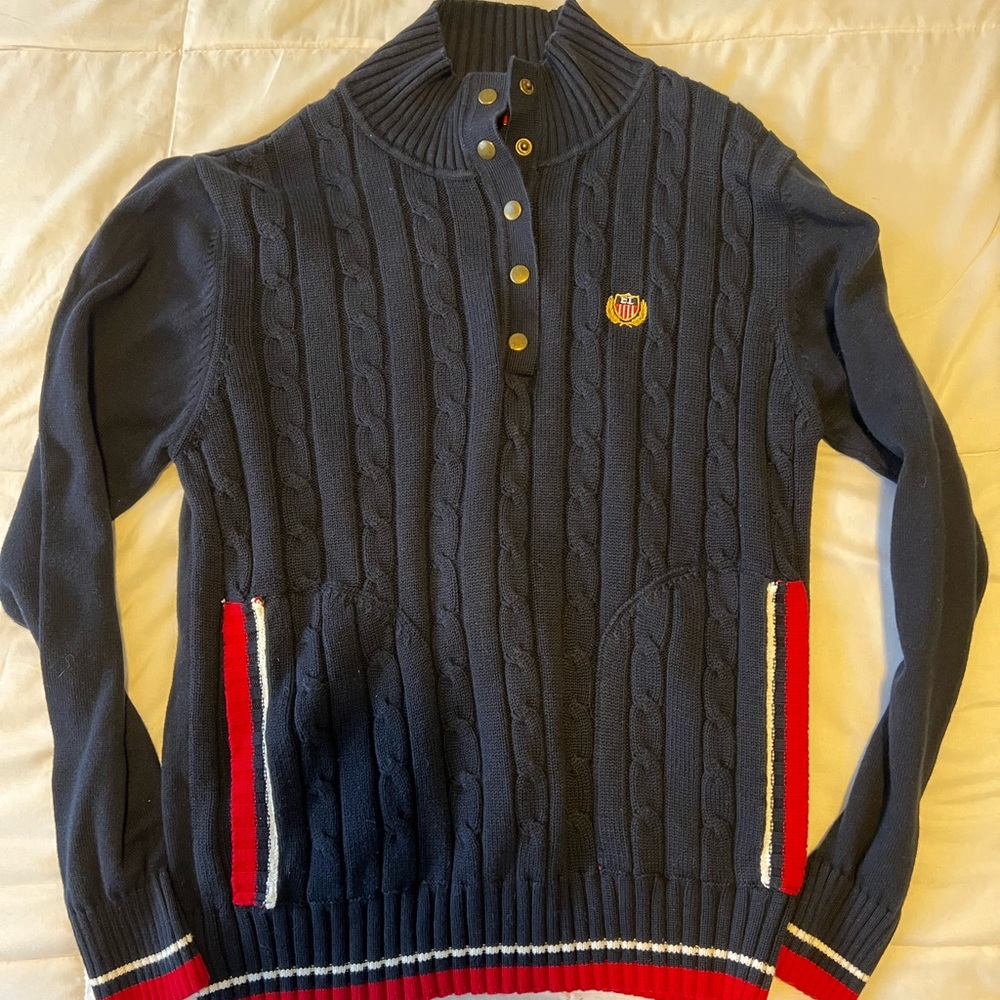 E. Land Boys Cotton Navy Blue Preppy Sweater